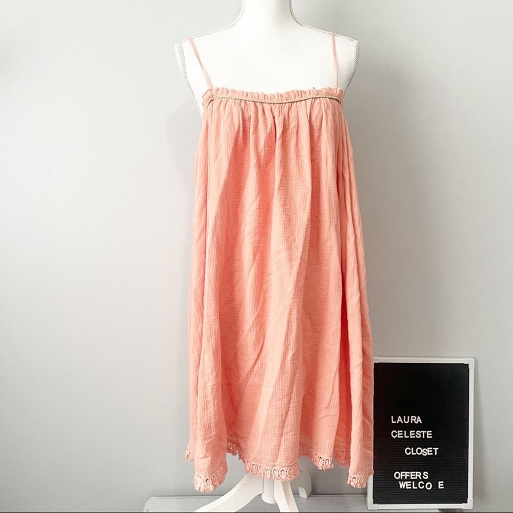 Louise Misha coral parachute dress mini jumper sundress size medium NWT new